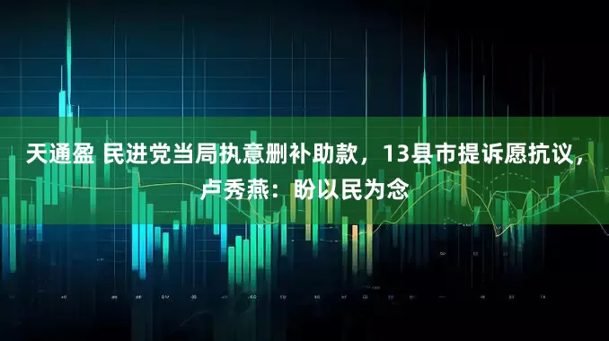 天通盈 民进党当局执意删补助款，13县市提诉愿抗议，卢秀燕：盼以民为念
